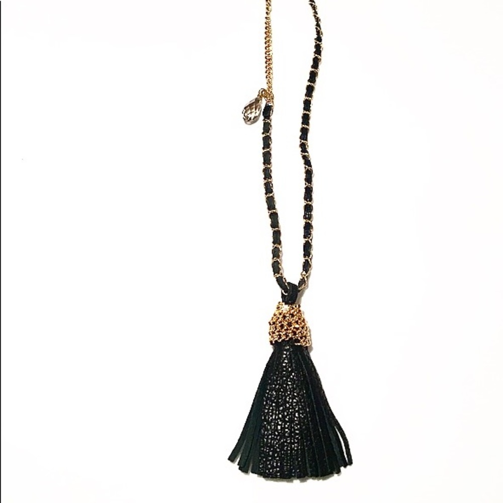 Leather + Crystals Necklace
